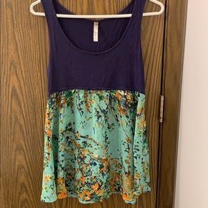 Long Blue with Green bottom Tanktop